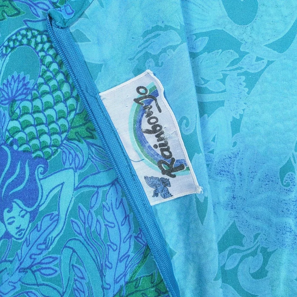 Vintage Rainbow Jo Mermaid Maxi Dress Women's 3XL Blue Green Mermaidcore